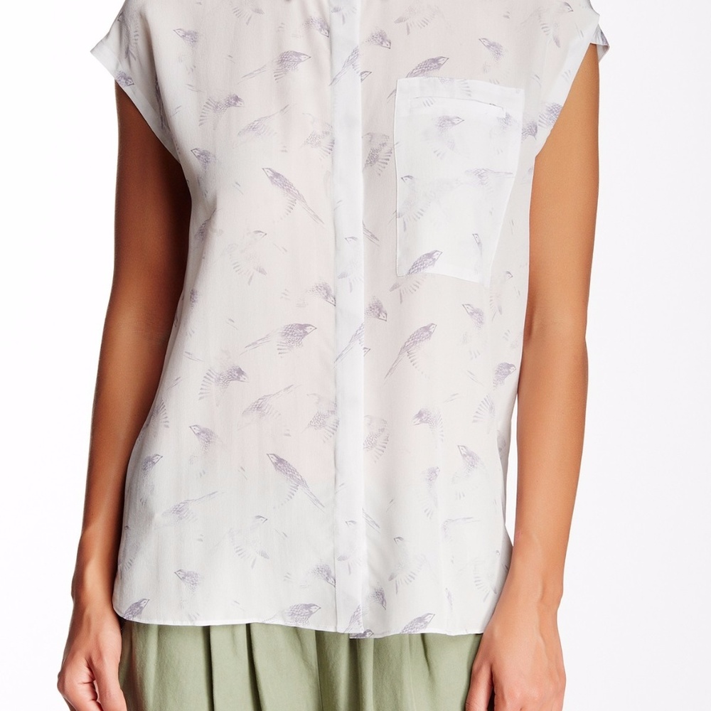 NWT Rebecca Taylor Flock Together Silk Top Size 8